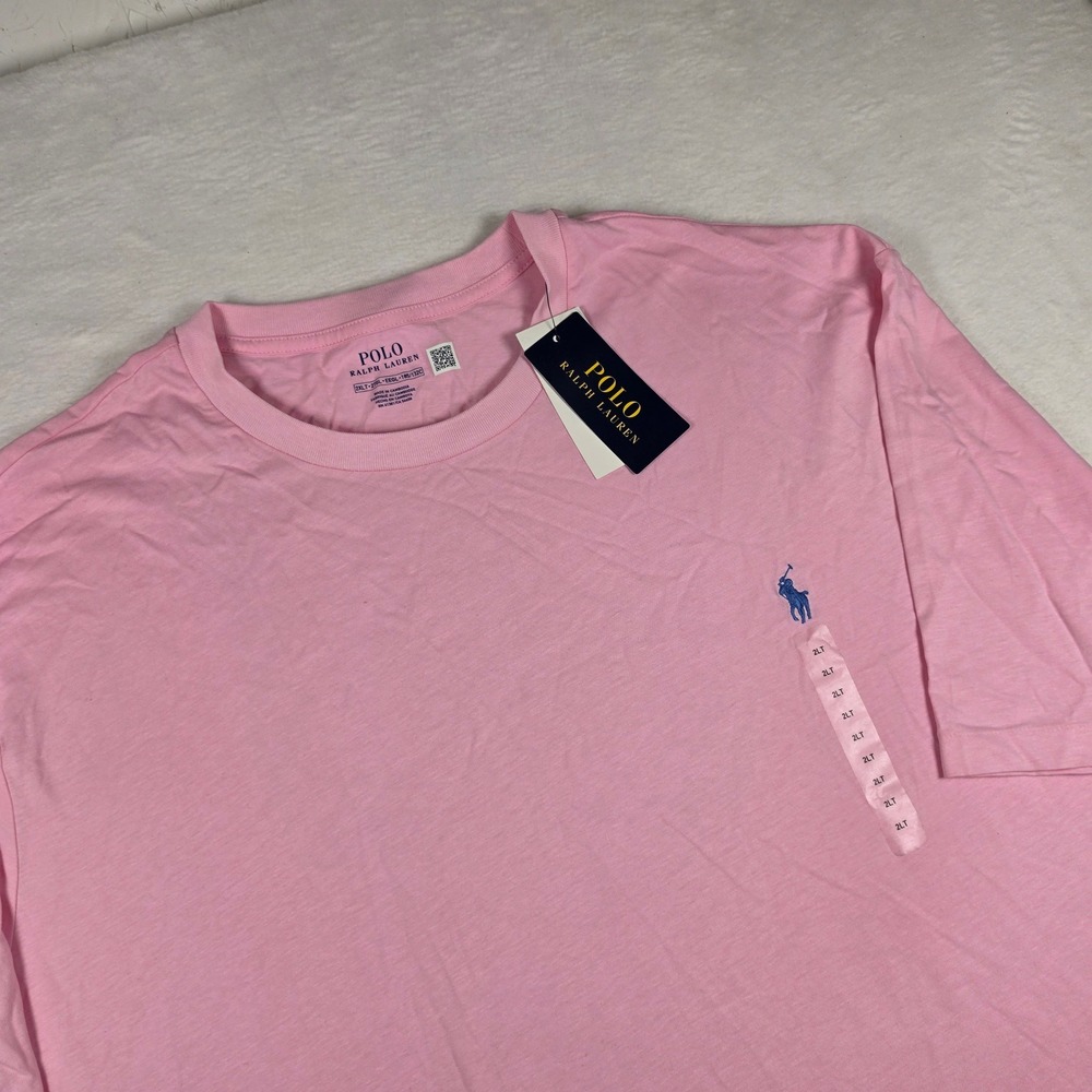 Polo Ralph Lauren Mens 2XLT Pink Short Sleeve Cotton Pony Logo T-Shirt New Tag